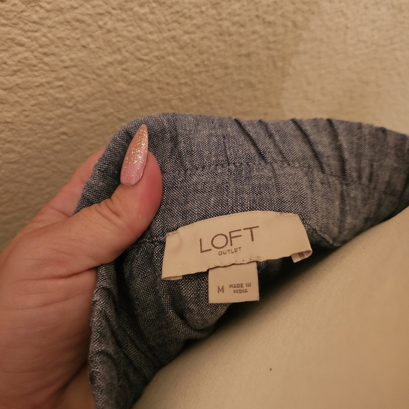 Loft Linen Blue Skirt Size Medium With Pockets! - Picture 2 of 5